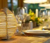 Lighting of the dining room with ropes: ideas for creating a hot atmosphere